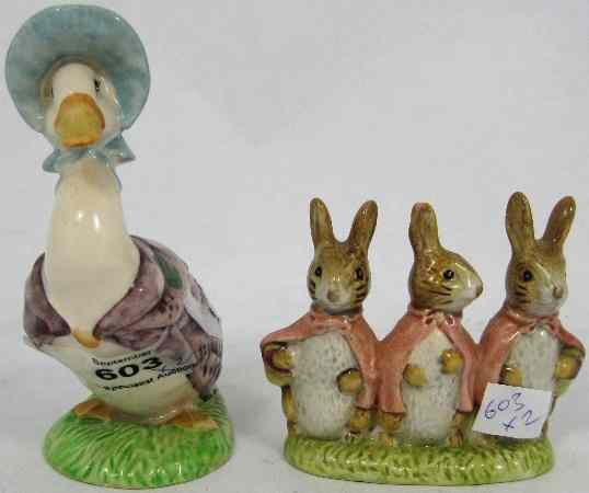 Appraisal: Beswick Beatrix Potter figures Flopsy Mopsy and Cottontail and Jemima