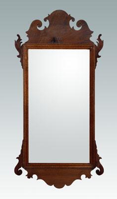 Appraisal: Chippendale style mahogany mirror mahogany throughout with scrolled crest and