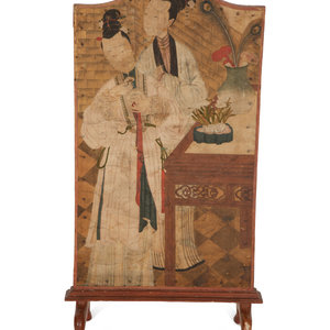 Appraisal: A Japanese Painted Screen th Century Height x width x