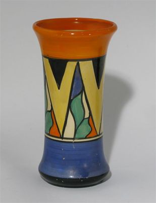 Appraisal: Double V' a Clarice Cliff Bizarre vase painted in colours