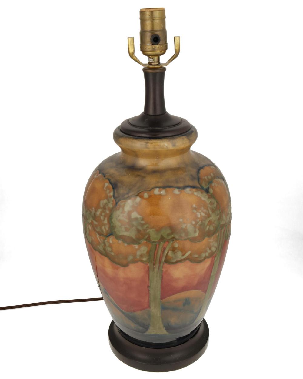 Appraisal: A MOORCROFT POTTERY EVENTIDE TABLE LAMP BASEA Moorcroft Pottery Eventide