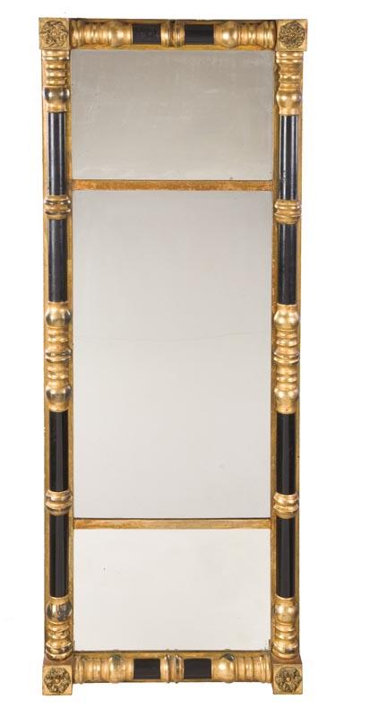 Appraisal: OVER THE MANTLE MIRROR American nd quarter- th century pine