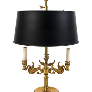 Appraisal: An Empire Style Gilt Metal Bouillotte Lamp Overall height x