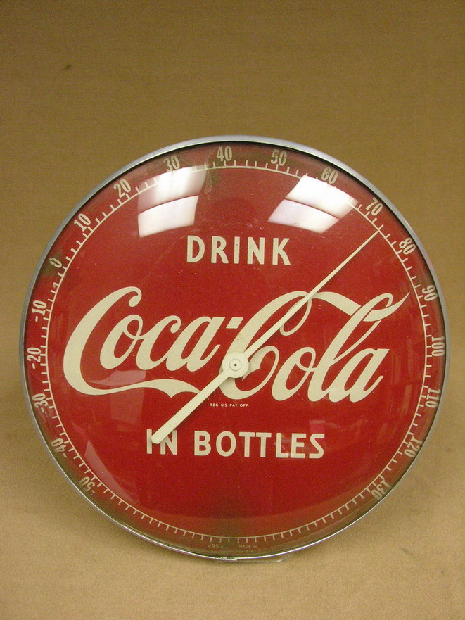 Appraisal: ROUND COCA COLA THERMOMETER Size diameter