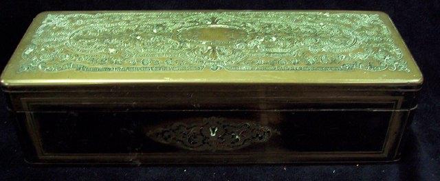 Appraisal: A th Century ebonised brass mounted and boulle inlaid mounted