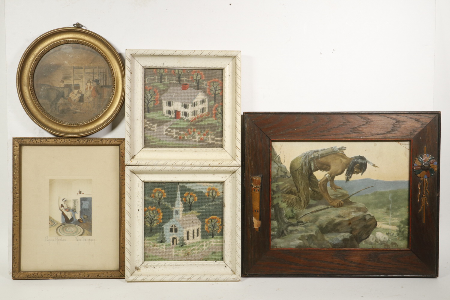 Appraisal: PCS ASSORTED FRAMED ARTWORK Lot of Vintage Framed Pictures incl