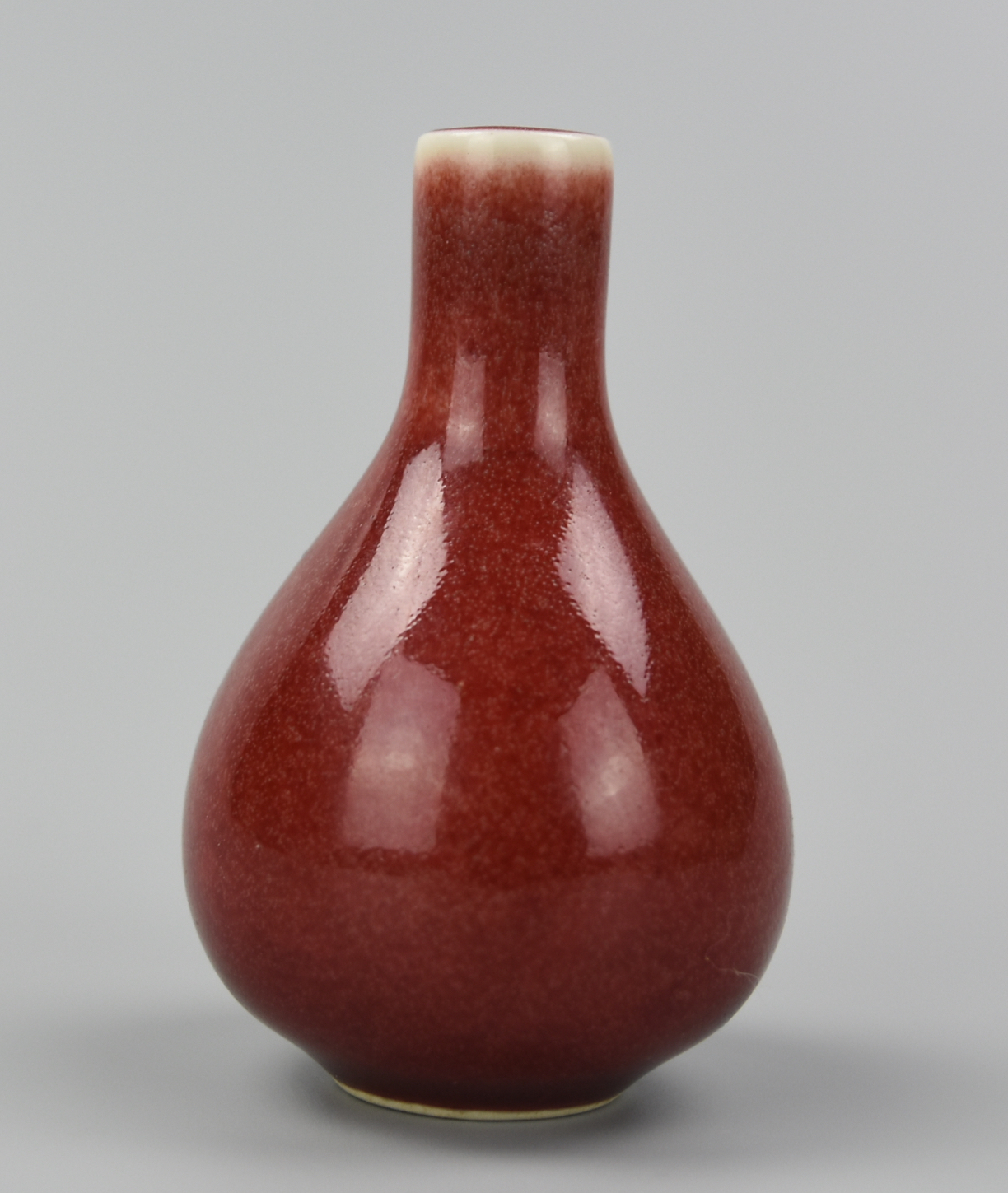 Appraisal: CHINESE MINI MOTTLED RED GLAZED VASE TH C A very