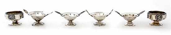 Appraisal: Collection American Medallion silver salts th century comprising pair Wood