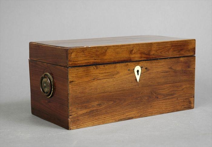 Appraisal: George III Inlaid Rosewood Tea Caddy Fitted with two cannisters