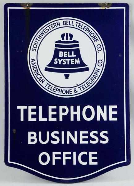 Appraisal: Southwestern Bell Business Office Sign Bell porcelain two-sided Condition Excellent