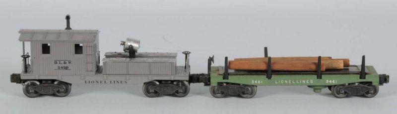 Appraisal: Lot of Lionel O-Gauge Freight Cars Description Post-war Includes searchlight