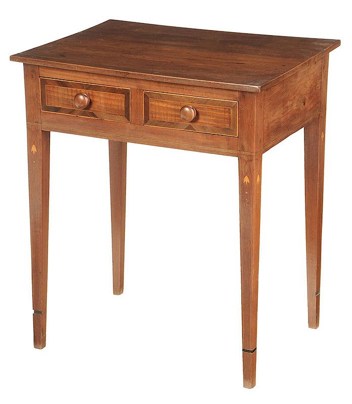 Appraisal: Fine Southern Federal Inlaid Two Drawer Table attributed to Piedmont