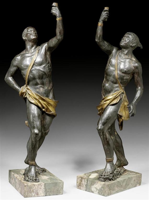 Appraisal: PAIR OF SLAVE FIGURES Baroque style Italy Venice th century