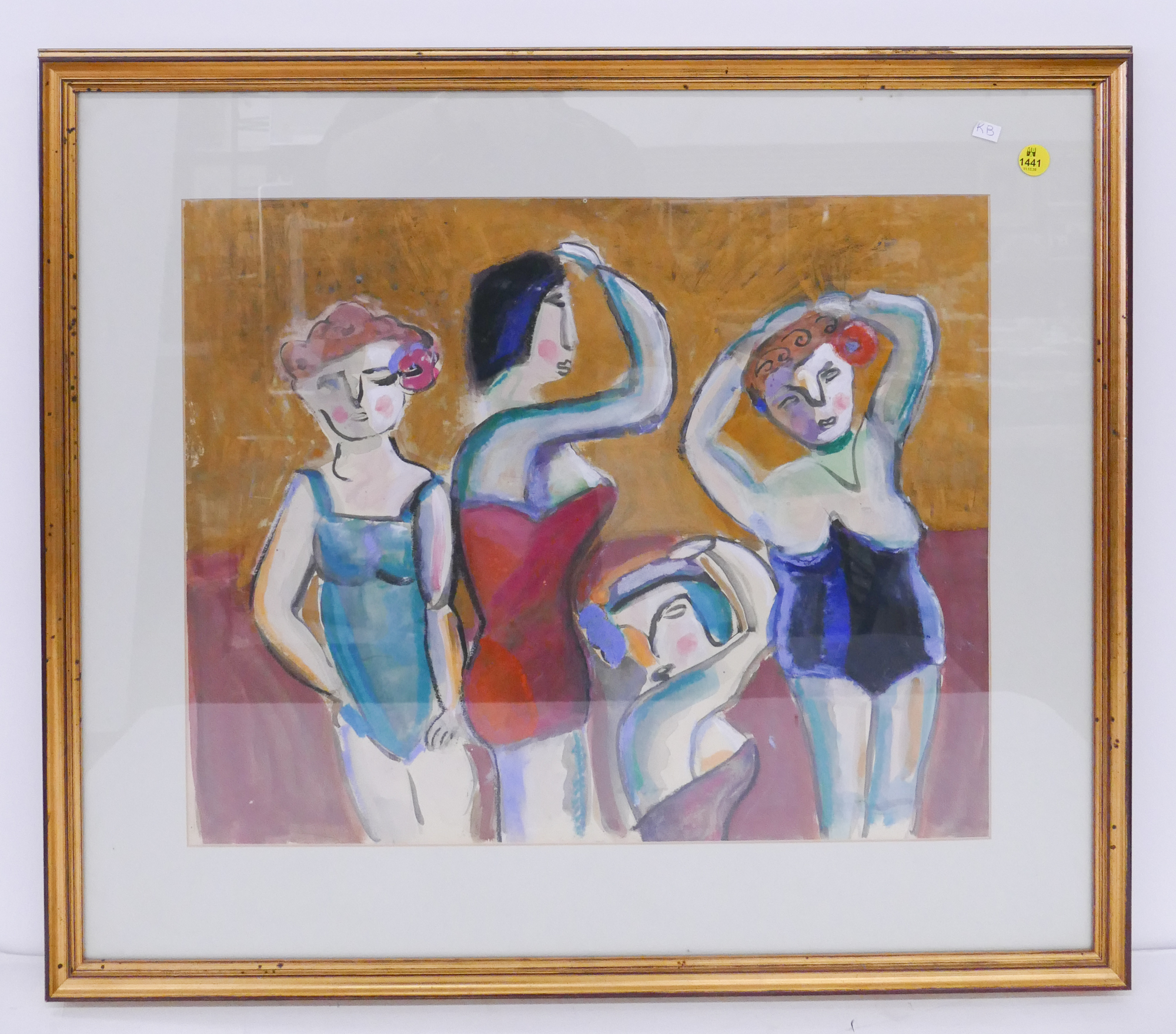 Appraisal: Jay Marron 'Bulgarian Beauties' Watercolor Mixed Meida Painting Framed- x