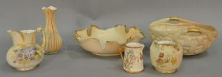 Appraisal: Six pieces of Royal Worcester blush ivory porcelain to include