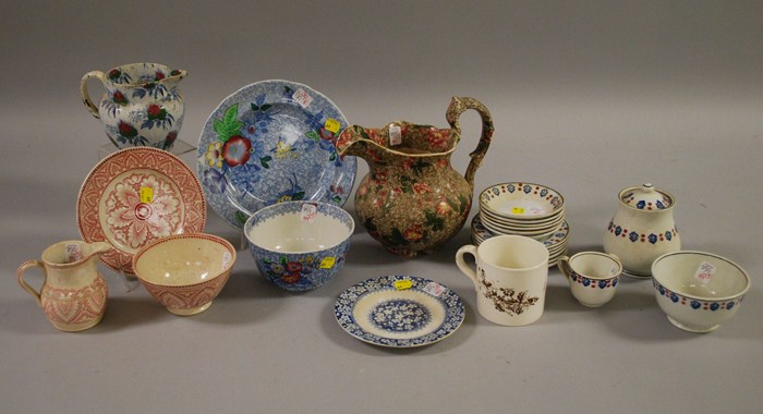 Appraisal: Nine Pieces of Assorted Transfer Decorated Staffordshire Tableware and a