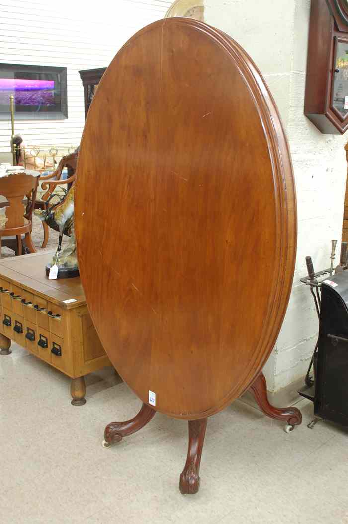 Appraisal: VICTORIAN MAHOGANY TILT-TOP LOO TABLE English th century having an