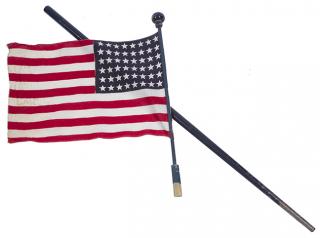 Appraisal: American Flag Parade Cane Ca - A compartment cane which