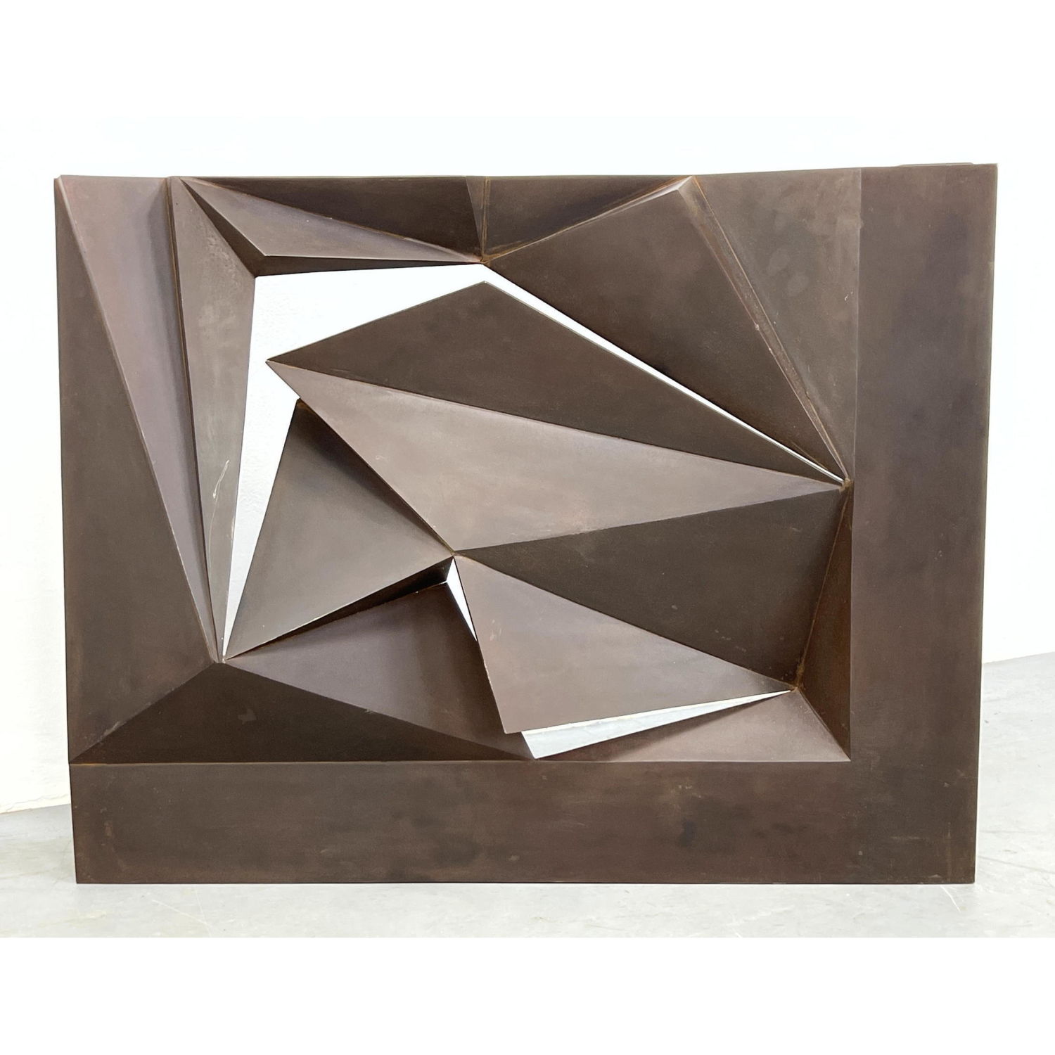 Appraisal: Gerald DiGiusto Triangolare Wall sculpture Core-Ten Steel Signed and dated