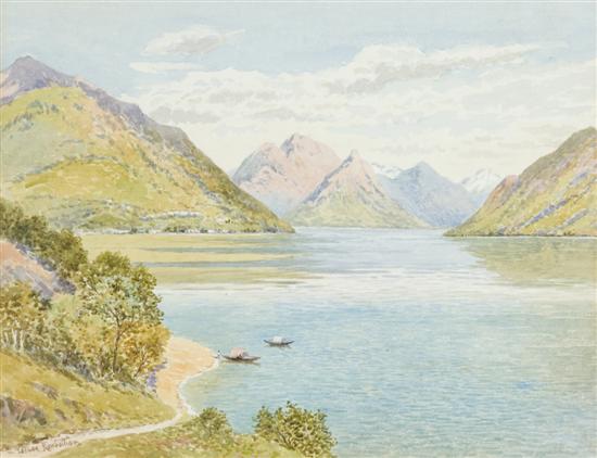 Appraisal: Rowbotham Thomas Charles Leeson UK - A mountain and lake