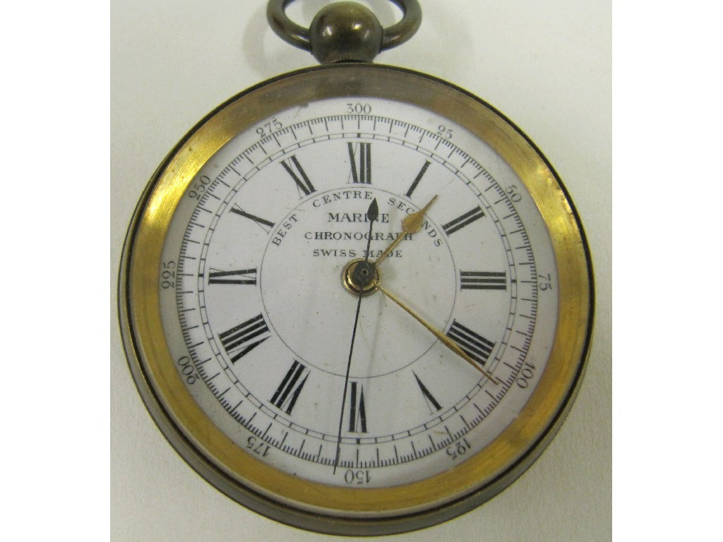 Appraisal: Marine chronograph pocket watch