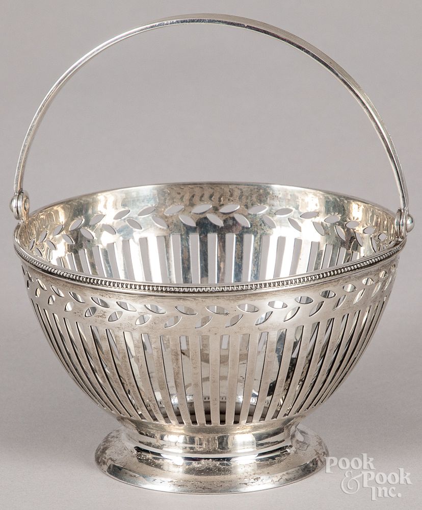 Appraisal: Tiffany Co sterling silver basket Tiffany Co sterling silver basket