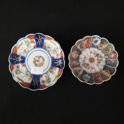 Appraisal: Japanese Imari Porcelain Dishes floraform smaller one signed excellent