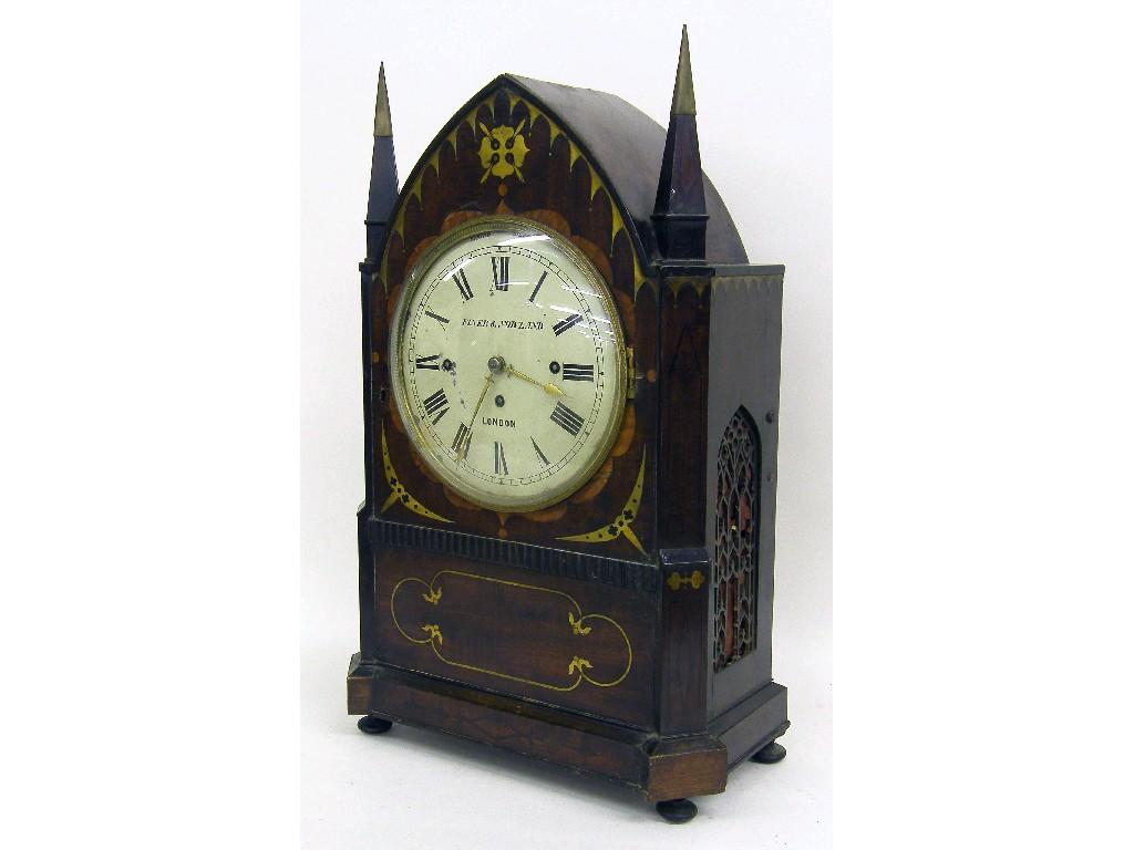 Appraisal: English mahogany double fusee bracket clock the movement with pull