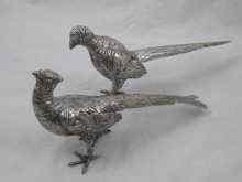 Appraisal: A pair of German silver pheasants length cm wt oz