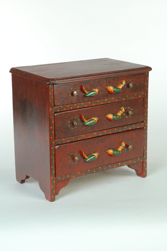 Appraisal: FOLK ART MINIATURE CHEST BY DON NOYES OHIO TH CENTURY