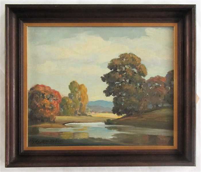 Appraisal: CLYDE LEON KELLER OIL ON BOARD Oregon - Sauvie's Island