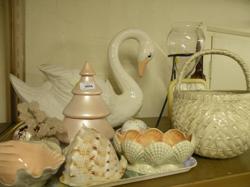 Appraisal: A large ceramic swan various china etc