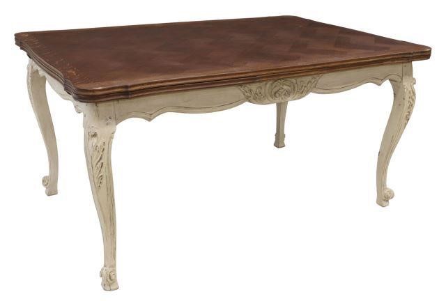 Appraisal: French Louis XV style oak dining table th c having