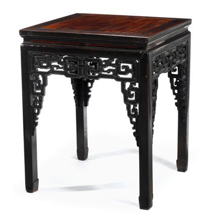 Appraisal: Chinese tielimu and softwood insert square corner table th th