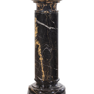 Appraisal: An Italian Portoro Marble Pedestal Height x width x depth