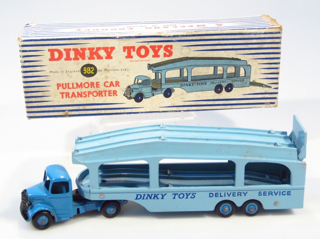 Appraisal: A Dinky Toys Pullmore car transporter no in blue cm