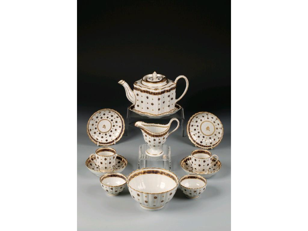 Appraisal: A CAUGHLEY PART TEA SERVICE circa the fluted body painted