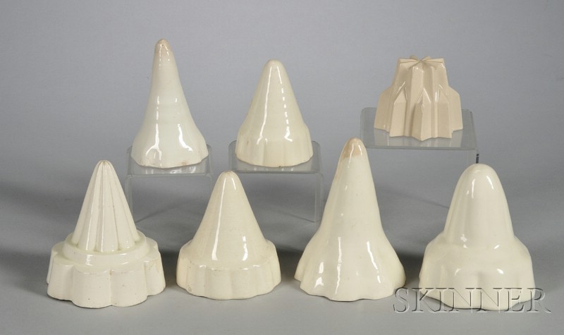 Appraisal: Seven Conical Creamware Culinary Molds England late th early th