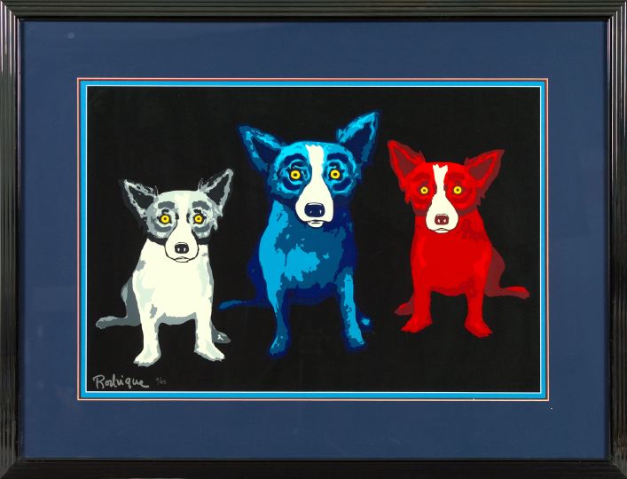 Appraisal: George Rodrigue American Louisiana b Three's Company - Black limited