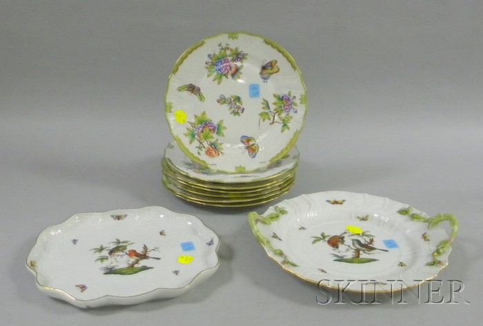 Appraisal: Nine Herend Porcelain Plates and Dishes a set of seven