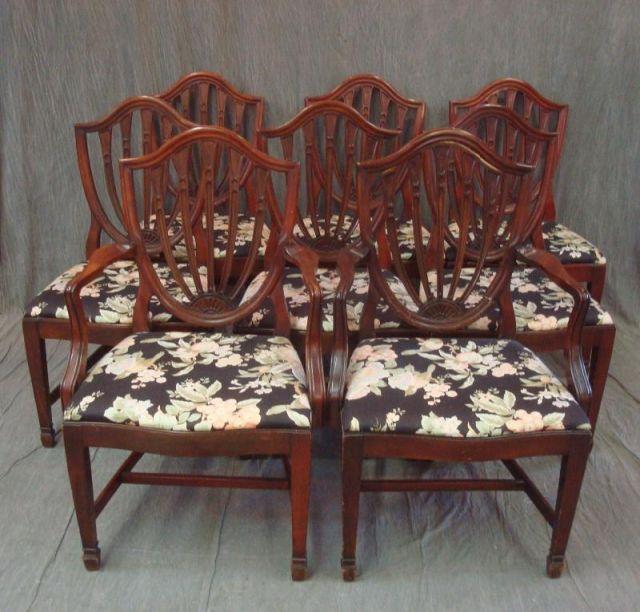 Appraisal: Mahogany Shield Back Dining Chairs From a Larchmont home