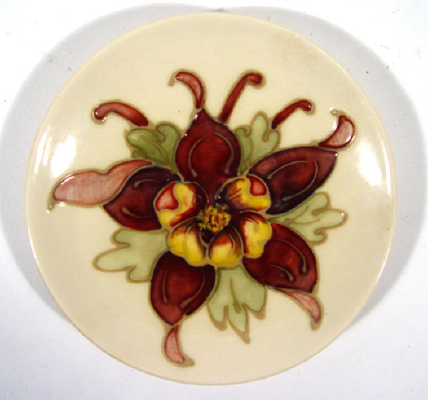 Appraisal: Moorcroft pottery pin dish hand painted and tubelined with an