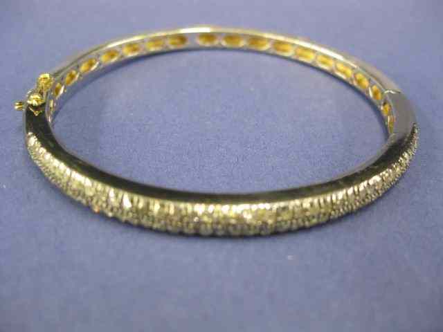 Appraisal: Diamond Bangle Bracelet Approx diamonds in gold silver setting ''