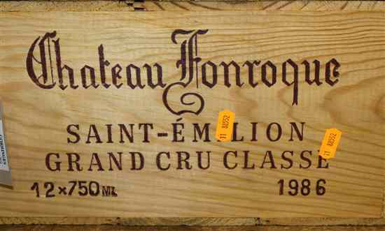 Appraisal: A case of twelve Chateau Fonroque St Emilion original wooden