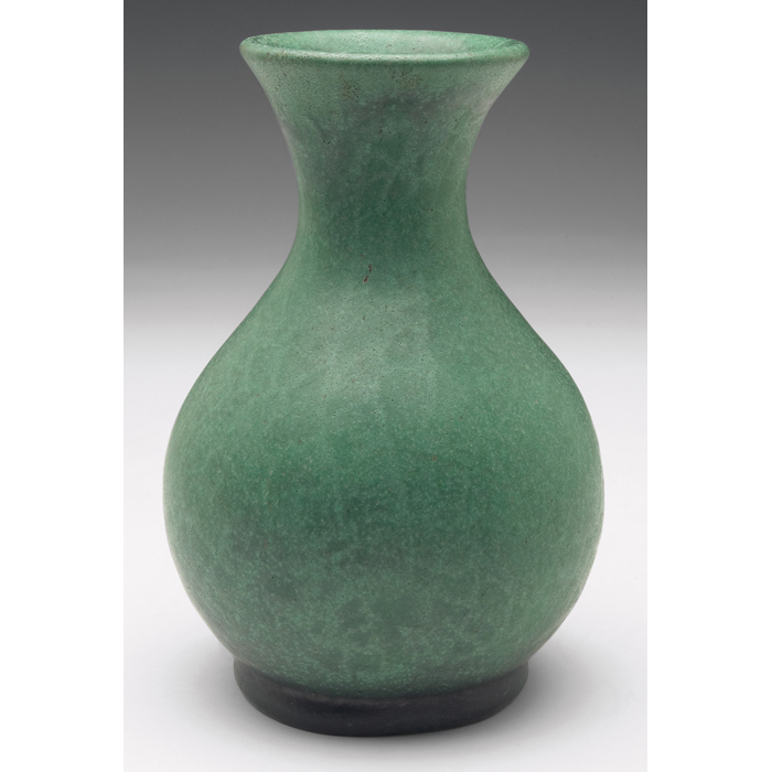 Appraisal: Teco vase tapered form with a green matte glaze impressed