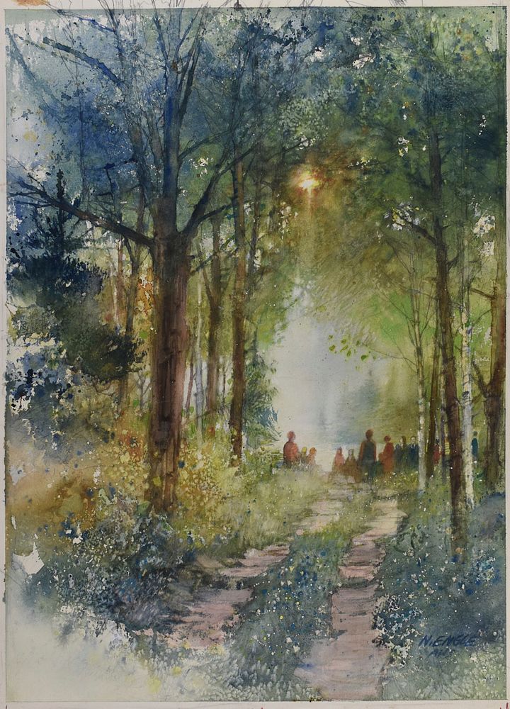 Appraisal: Nita Engle Watercolor on Paper Forest Nita Engle - Watercolor