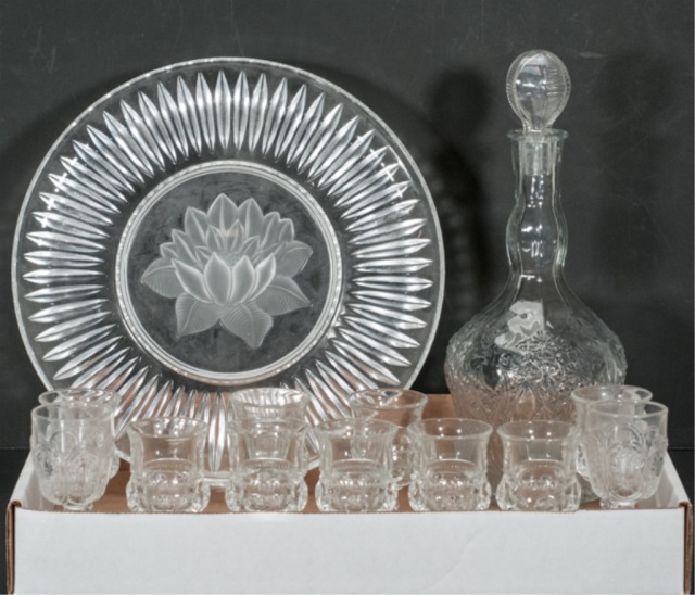 Appraisal: Decanter Cordial Set To include Decanter eleven cordial glasses one