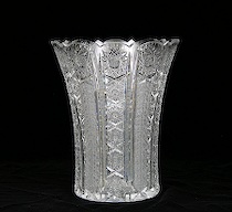 Appraisal: Brilliant Cut Crystal Vase American ca early mid th Century