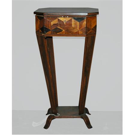 Appraisal: Art Deco Parquetry Inlaid Rosewood and Walnut Side Table Estimate