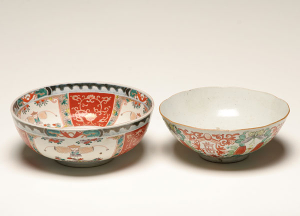 Appraisal: Oriental porcelain larger bowl with figural and floral decorated panels